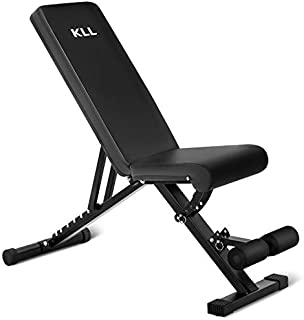 KLL Adjustable Weight Bench, Foldable Strength Training Bench for Full Body Workout, Multi-Purpose Fitness Bench Incline Decline Bench Press for Home Gym