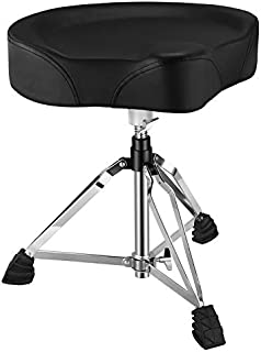 Donner Adjustable Drum Throne, Padded Stool Motorcycle Style Drum Chair for Music Show