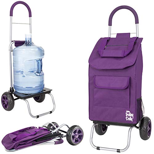 dbest products Trolley Dolly, Purple Shopping Grocery Foldable Cart