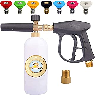 GDHXW X-887 High Pressure Washer Gun Snow Foam Lance Cannon Foam Blaster M22 Thread Conversion Adapter 7 Pressure Washer Nozzles for car Washing