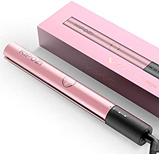 KIPOZI Hair Straightener, 2 in 1 Straightener and Curling Iron, Titanium Flat Iron for Hair with Salon High Heat 450, V7 in Rose Gold