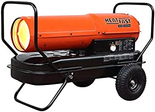 HeatFast HF215K Portable Home, Jobsite, Construction Site Forced Air Kerosene/Diesel Salamander Torpedo Space Heater with Thermostat Temperature Control, 215,000 BTU, orange