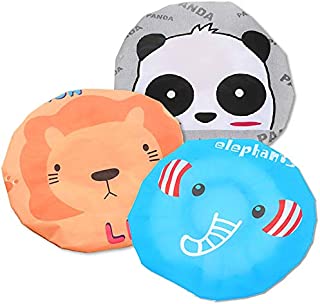 IXIAOPET Cute Cartoon Waterproof Elastic Shower Cap Bath Cap for Women and Girls and Kids,Pack of 3 Pcs(Panda Elephant Lion)