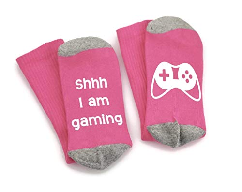 Pink Video Gamer Socks for Girls - Funny Gift for Girlfriend Birthday Present