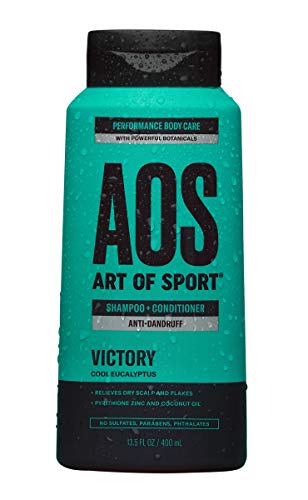 Art of Sport Anti Dandruff Shampoo and Conditioner for Men, Victory Scent, Dry Scalp Shampoo and Dandruff Treatment with Zinc Pyrithione, Coconut Oil and Aloe Vera, Sulfate Free, 13.5 fl oz