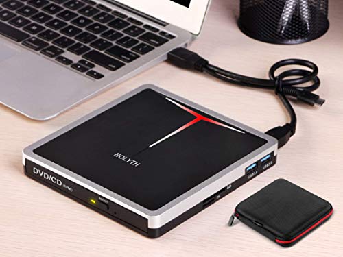 External DVD Drive USB 3.0/Type-C 5 in 1 Slim CD/DVD+/-RW Drive Burner CD Player for Laptop Mac Desktop PC MacBook Pro Air Windows