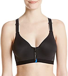 Maidenform Women's Maidenform Sport Secure Zip Front Underwire Racerback Bra, -black/Bozzetto Blue, 34C