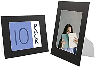 Golden State Art Cardboard Paper Picture Frame for 8x10 Photo, 3/16 Inches Thickness, Includes 10 Clear Bags (Black, 10 Pack)