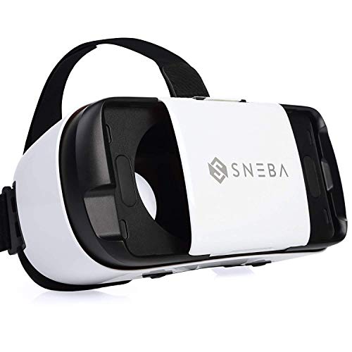 WapSter Vr Headset, Sneba White Virtual Reality, Headset VR Glasses for 3D Video Movies Games for Apple iPhone 11, Samsung Huwei HTC More Smartphones.