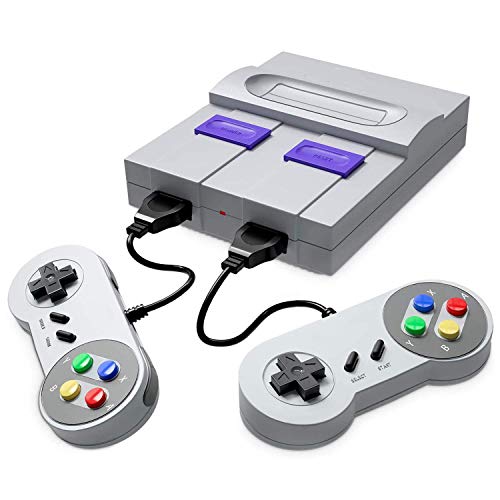 Retro Game Console- Handheld Video Game Console Classic Built-in 821 Games(Original SNES Style) with Controllers, Super Mini TV Classic Gaming Console Plug&Play HDMI HD Player for Kid, Adult Gift