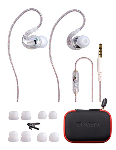 BASN G1 Earphones with Microphone Sport Running Noise Reduction Headphones for Apple iPhone, iPad, iPod and Samsung Galaxy HTC Android Mobile Phones