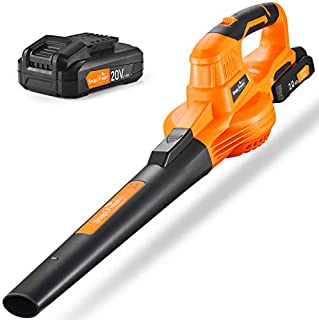 Leaf Blower - 20V Cordless Leaf Blower with Battery & Charger, Electric Leaf Blower for Yard Cleaning, Lightweight Leaf Blower Battery Powered for Snow Blowing (Battery & Charger Included)