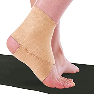 BraceAbility Elastic Ankle Brace | Lightweight Foot Support Protection Sleeve for Ankle Sprains & Pain in Gymnastics, Dance, Cheerleading, Yoga, Pilates, Exercise and Working Out (Large)