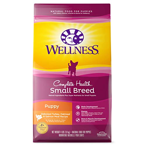 Wellness Complete Health Natural Dry Small Breed Puppy Food, Turkey, Salmon & Oatmeal, 4-Pound Bag