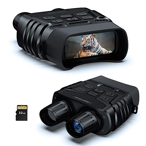 BOOVV Night Vision Binoculars, HD Digital Infrared Night Vision Goggles Scope for Adults Total Darkness for Spotting Hunting with 32 GB Memory Card