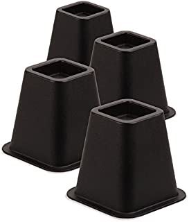 Honey-Can-Do STO-01136 Stackable Square Bed Risers, 4-Pack, Black