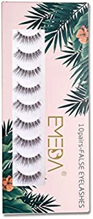 False Eyelashes Natural Look 10 Pairs 3D Fake Lashes Small Face Eyelashes 100% Handmade Lashes Wispies Short Soft Reusable Eye Lash Transparent Band Eyelash 1 Pack 005 Style Lashes by EMEDA