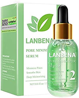 Pore Minimizer, LANBENA Pore Minimizer Serum Blackhead Pore Mninimizing Blackhead Pore Tightening Serum Shrink Pores Blackhead Pore Refining Serum Moisturizing and Smooth Skin 17ML