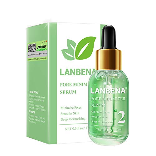 Pore Minimizer, LANBENA Pore Minimizer Serum Blackhead Pore Mninimizing Blackhead Pore Tightening Serum Shrink Pores Blackhead Pore Refining Serum Moisturizing and Smooth Skin 17ML