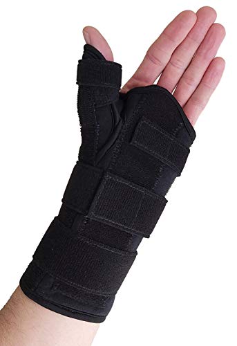 Thumb Spica Splint & Wrist Brace  Both a Wrist Splint and Thumb Splint to Support Sprains, Tendinosis, De Quervain's Tenosynovitis, Fractures or Trigger Thumb Hand Brace for Carpal Tunnel (Left S/M)