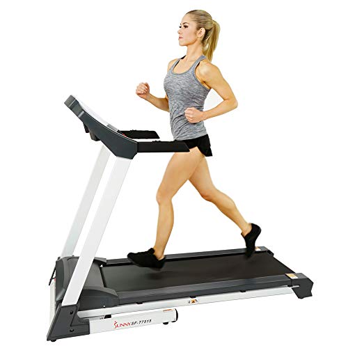 Sunny Health & Fitness SF-T7515 Smart Treadmill with Auto Incline, Speakers, Bluetooth, LCD and Pulse Monitor, Phone Function, 240 LB Max Weight