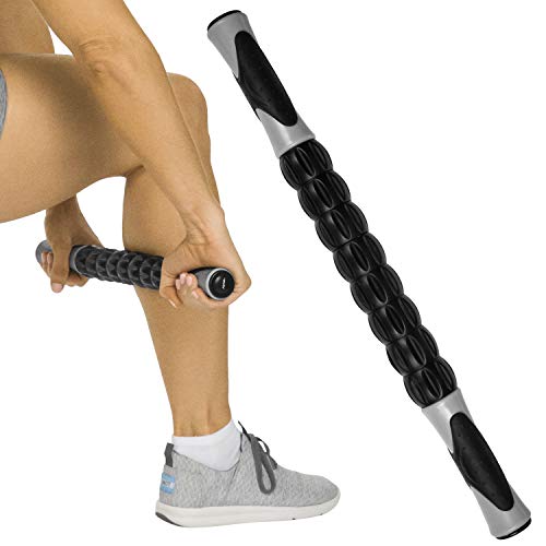 Vive Muscle Roller Stick - Body Massage for Deep Tissue - Massager for Sore Back, Neck, Leg, Foot, Arm, Yoga Exercise - Firm Rolling Tool for Workout, Runners, Athletes, Trigger Point Soreness Relief