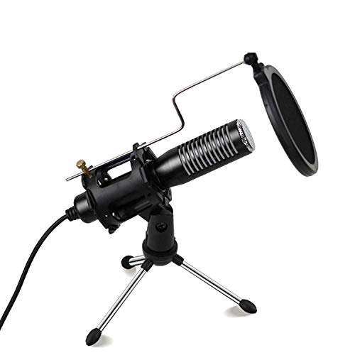 AMOYEE USB Microphone, Condenser Computer PC Mic with Tripod Stand, Pop Filter, Shock Mount for Gaming, Streaming, Podcasting, YouTube, Voice Over, Skype, Twitch, Compatible with Laptop Desktop