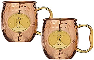 Moscow Mule Copper Mugs for Cocktails and Ice Cold Beverages - MONOGRAM