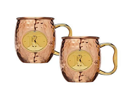 Moscow Mule Copper Mugs for Cocktails and Ice Cold Beverages - MONOGRAM