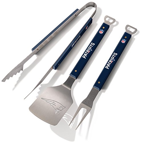 YouTheFan NFL New England Patriots Spirit Series 3-Piece BBQ Set , Stainless Steel, 22