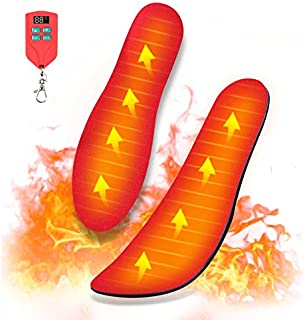 Wodesid Heated Insoles for Women Men Rechargeable Shoe Insoles with Wireless Remote Control Electric Heating Boot Insoles for Hunting USB Shoes Pad Foot Warmer Winter (XL-Women 9-11, Men 8.5-12)