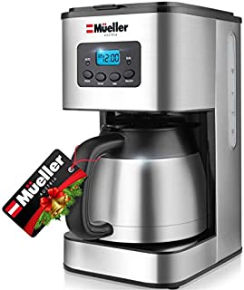 Mueller Austria Ultra Brew Thermal Coffee Maker, 8 cup (34oz) Carafe, Keep Warm, Auto Shut-Off, LCD Display Coffee Machine, Programmable, Delay Brew Function, Stainless Steel