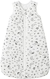 Mosebears Sleep Sack Baby Winter Wearable Blanket with 2-Way Zipper,2.5 TOG Cotton Sleep Sack Unisex (White Star, 18-24 Months)