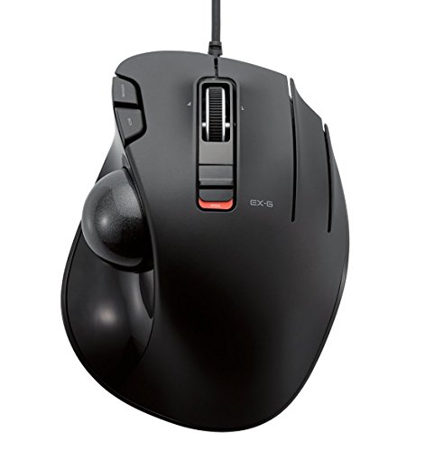 ELECOM Wired Thumb-Operated Trackball Mouse, 6-Button Function with Smooth Tracking, Precision Optical Gaming Sensor (M-XT3URBK)