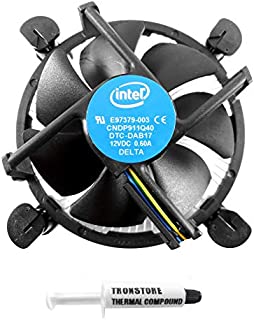 Intel Core i3 i5 i7 Socket 1151 1150 1155 1156 4-Pin Connector CPU Cooler with Aluminum Heatsink & 3.5-Inch Fan with TRONSTORE Thermal Paste for Desktop PC Computer (TS2)