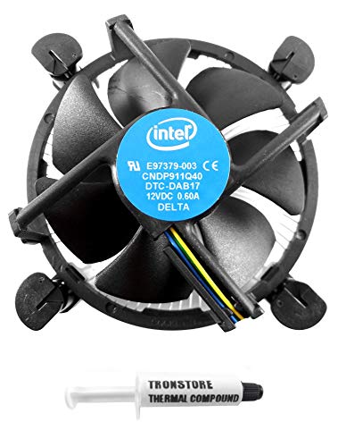 Intel Core i3 i5 i7 Socket 1151 1150 1155 1156 4-Pin Connector CPU Cooler with Aluminum Heatsink & 3.5-Inch Fan with TRONSTORE Thermal Paste for Desktop PC Computer (TS2)