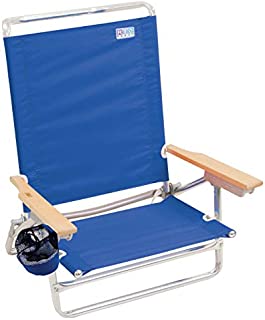 Rio Beach Classic 5 Position Lay Flat Folding Beach Chair - Pacific Blue