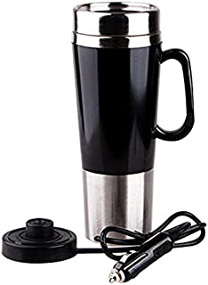 400ml Vacuum Insulated Stainless Steel Travel Mug Car Cup with Charger Car Boiling Mug Electric Kettle Boiling Vehicle Thermos with DC12V Heating Cup