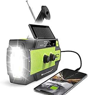 2021 NewestRunningSnail Emergency Crank Radio4000mAh-Solar Hand Crank Portable AM/FM/NOAA Weather Radio with 1W Flashlight&Motion Sensor Reading LampCell Phone Charger, SOS for Home and Emergency