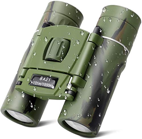 8x21 Small Compact Lightweight Binoculars for Adults Kids Bird Watching Traveling Sightseeing, Mini Pocket Folding Telescope for Concert Theater Opera