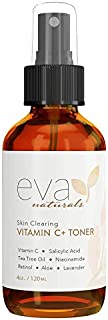 Eva Naturals Vitamin C Plus Toner (4oz) - Anti-Aging Facial Spray with Retinol and Hyaluronic Acid - Blemish Reduction, Pore Tightening and Collagen Production - Safe for Acne-Prone Skin