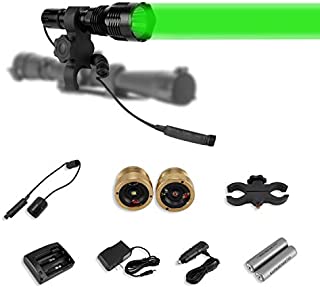 LUMENSHOOTER LS250 Long Range Hunting Light Kit,Green Red White Interchangeable LED Modules,High Power Rechargeable Night Vision Spotlight,Predator Flashlight Torch for Coon Coyote Hog Fox and Varmint