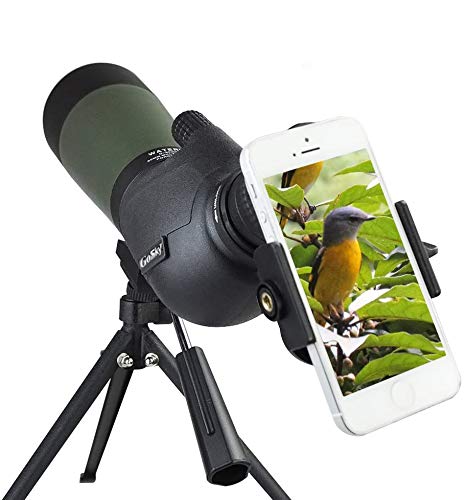 Gosky 20-60 X 80 Porro Prism Spotting Scope- Waterproof Scope for Bird Watching Target Shooting Archery Range Outdoor Activities -with Tripod & Digiscoping Adapter