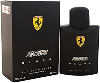 Scuderia Ferrari Black | Eau de Toilette Natural Spray | Fragrance for Men | Aromatic Fougere with Citrus, Fruit, Cinnamon, and Vanilla Scent | 125 mL / 4.2 fl oz