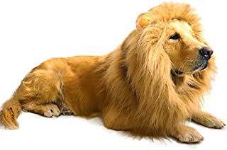 AQCSS Dog Lion Mane Costume,Lion Mane Wig Costumes for Medium to Large Sized Dog with Ears & Tail Halloween Lion Costumes