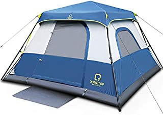 OT QOMOTOP Tents, 4 Person 60 Seconds Set Up Camping Tent, Waterproof Pop Up Tent with Top Rainfly, Instant Cabin Tent, Advanced Venting Design, Provide Gate Mat