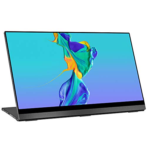 4K Portable Monitor Touchscreen, UPERFECT Gravity Sensor Automatic Rotate 15.6'' Slimmest 10-Point Touch UHD 3840x2160 Dual USB C Monitor Bracket Integrated & Frameless Bezel Glass HD Laptop Display