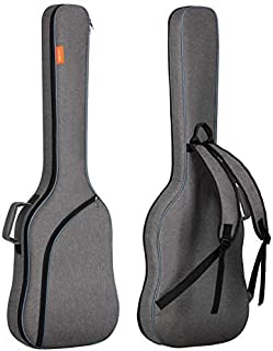 CAHAYA Electric Bass Guitar Bag Gig Bag Backpack Padded Soft Case 0.3inch Padding, Grey