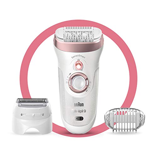 Braun Epilator Silk-épil 9 9-720, Facial Hair Removal for Women, Wet & Dry, Womens Shaver & Trimmer, Cordless, Rechargeable