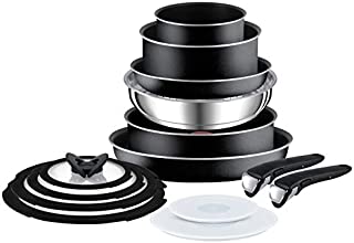 Tefal Ingenio Essential 14 Piece Pots and Pans Set, Black- Not compatible with induction hob